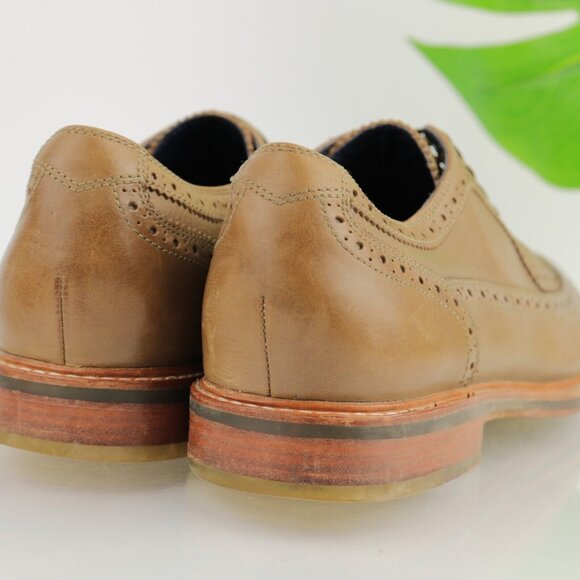 Cole Haan Mens Modern Classics Oxford Size 13 M Tan Leather Wingtip Dress Shoe - Picture 5 of 12